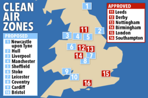 Clean Air Zones - What cities will they be in?